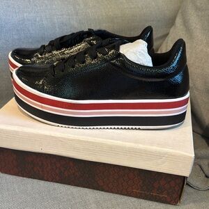 Black and Red Platform Sneakers